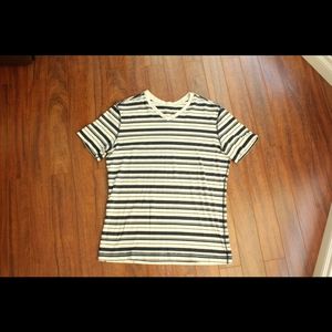 Lululemon 5 year v neck navy and white striped